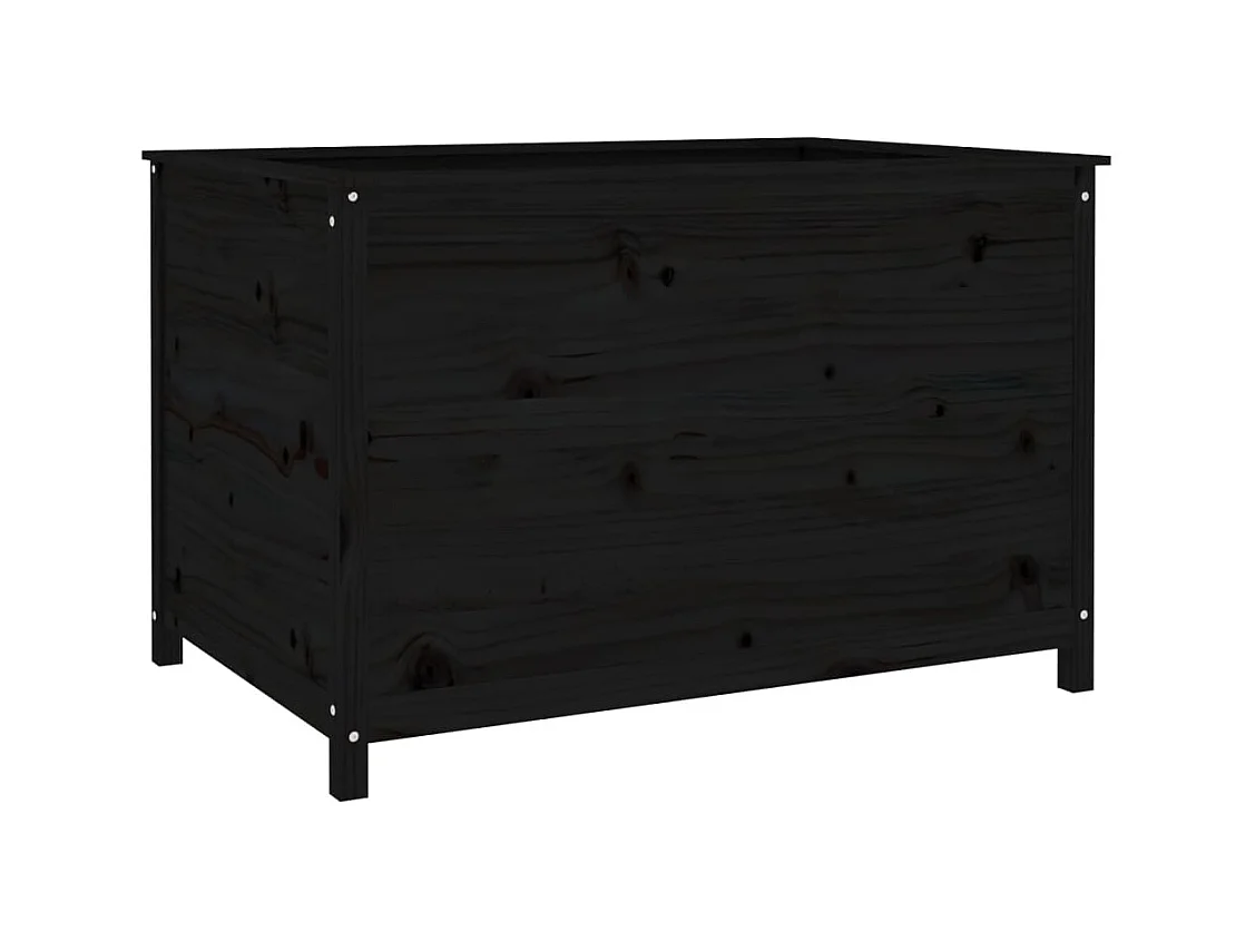 Vassoio per fioriera aiuola rialzata piante fiori terrazza giardino giardino 119,5 x 82,5 x 78 cm legno di pino massiccio nero 02_0039334