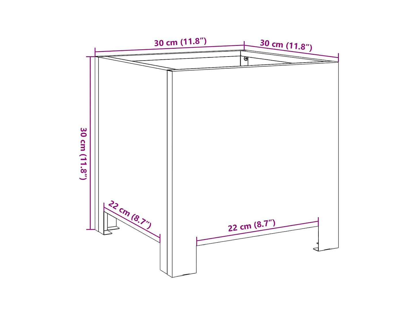 Jardinière bac lit surélevé 30 x 30 x 30 cm 02_0037490