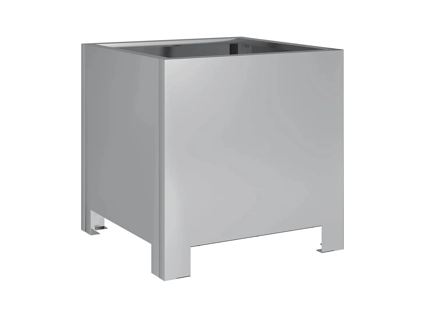 Fioriera aiuola rialzata vassoio piante fiori terrazza giardino 30 x 30 x 30 cm acciaio zincato Argento 02_0037490