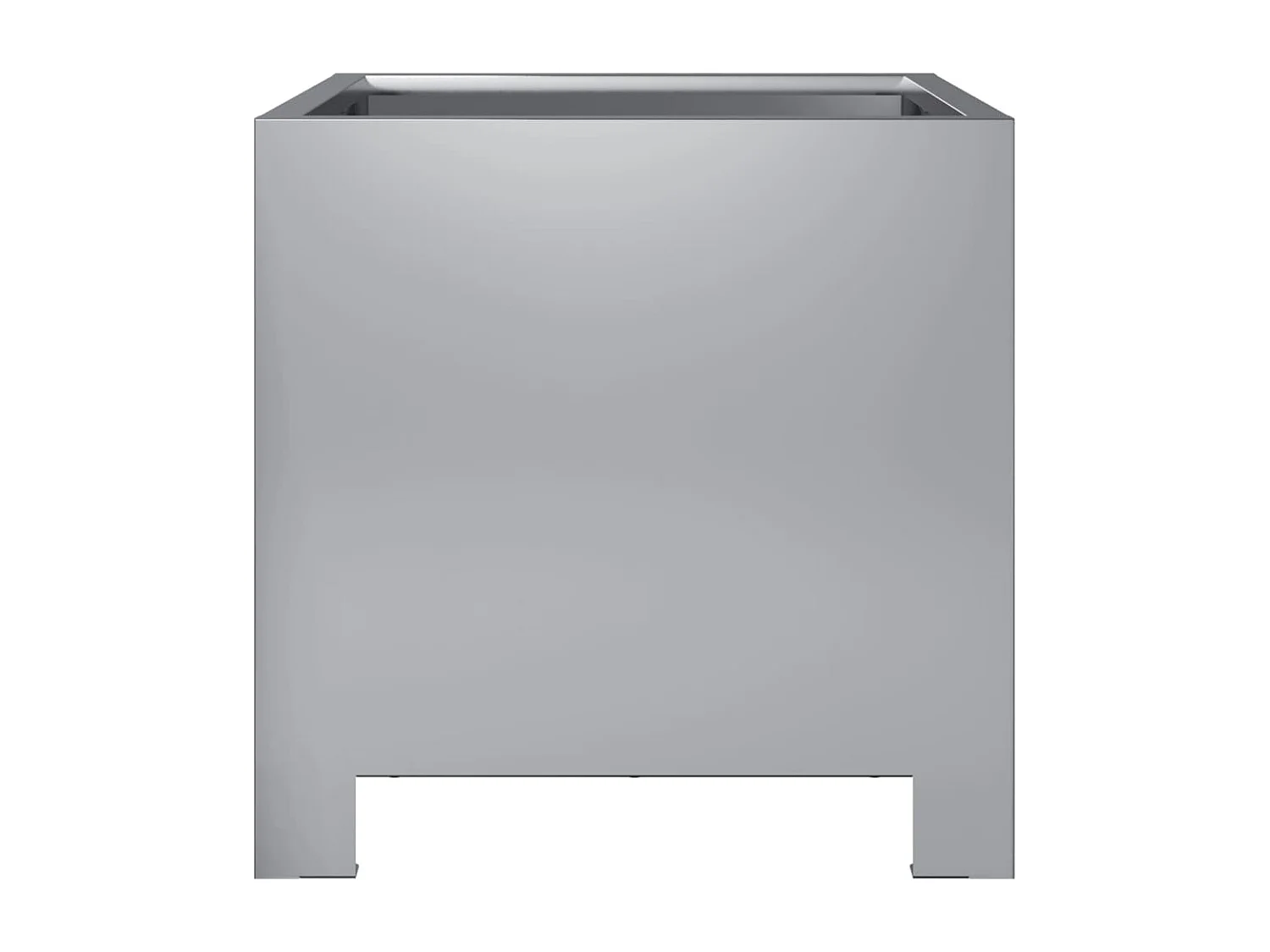 Fioriera aiuola rialzata vassoio piante fiori terrazza giardino 30 x 30 x 30 cm acciaio zincato Argento 02_0037490