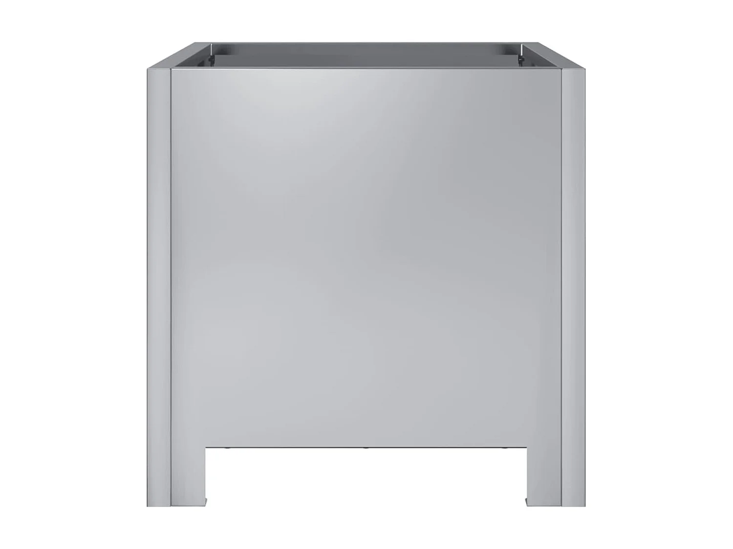 Fioriera aiuola rialzata vassoio piante fiori terrazza giardino 30 x 30 x 30 cm acciaio zincato Argento 02_0037490