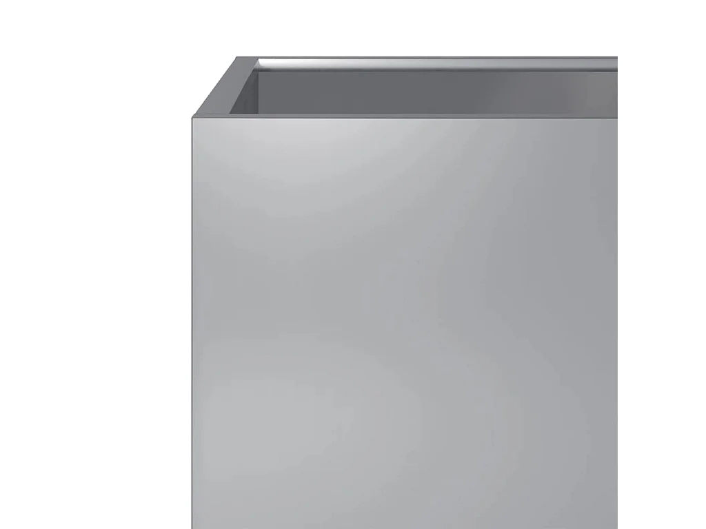 Fioriera aiuola rialzata vassoio piante fiori terrazza giardino 30 x 30 x 30 cm acciaio zincato Argento 02_0037490