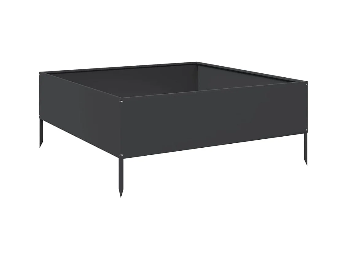 Jardinière bac lit surélevé noire 100 x 100 x 25 cm 02_0039266