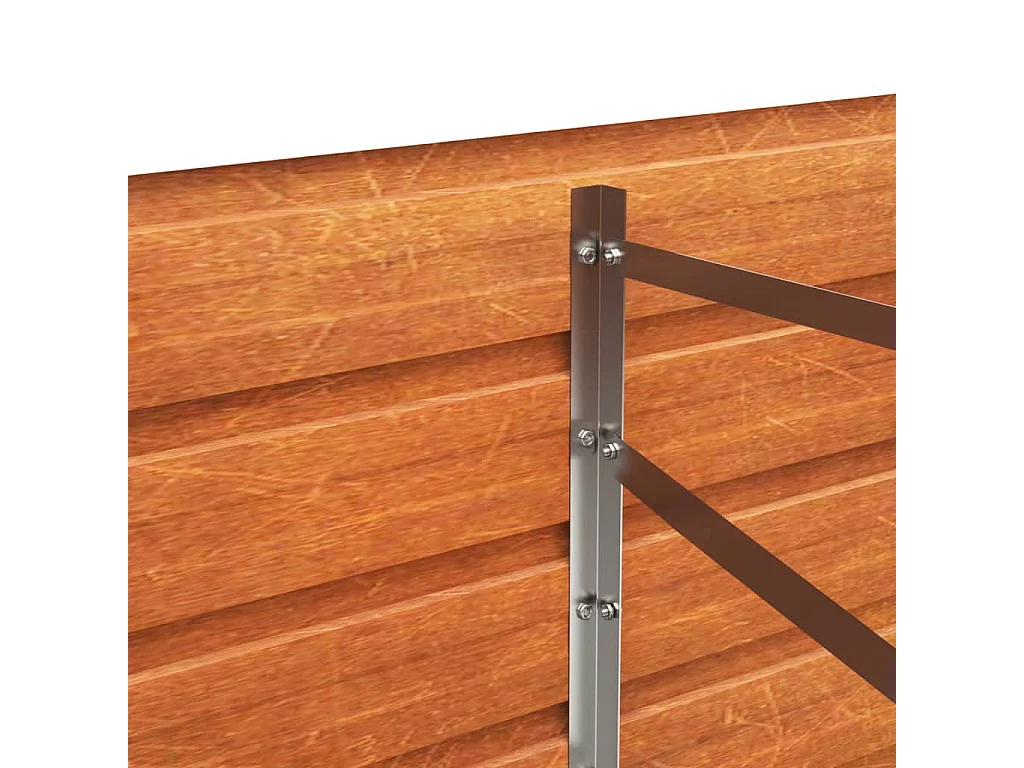 Macetero bancal elevado plantas flores terraza jardín oxidado 400 x 80 x 77 cm acero corten marrón 02_0039875