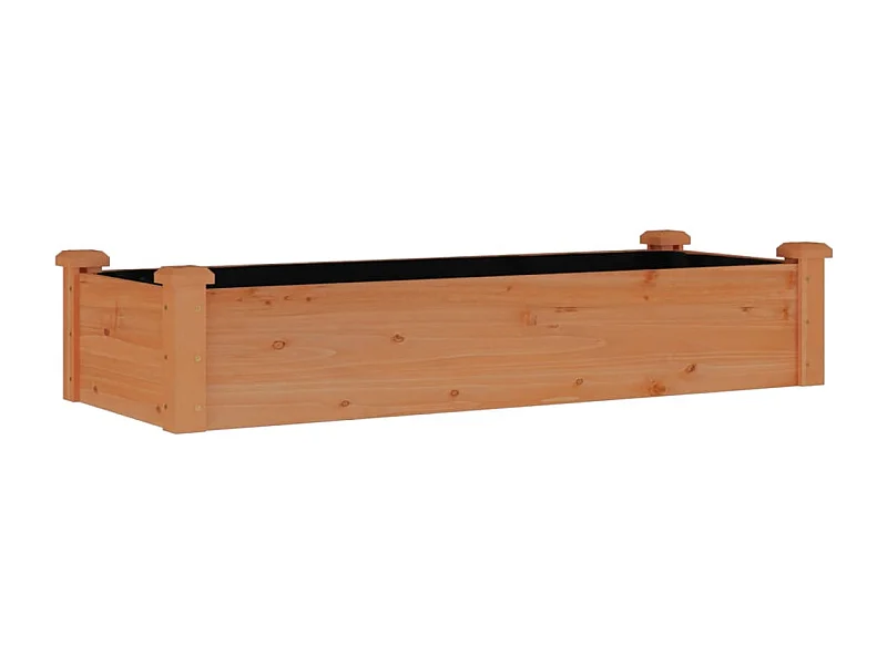 Jardinière bac lit surélevé bois marron 120 x 45 x 25 cm 02_0039835