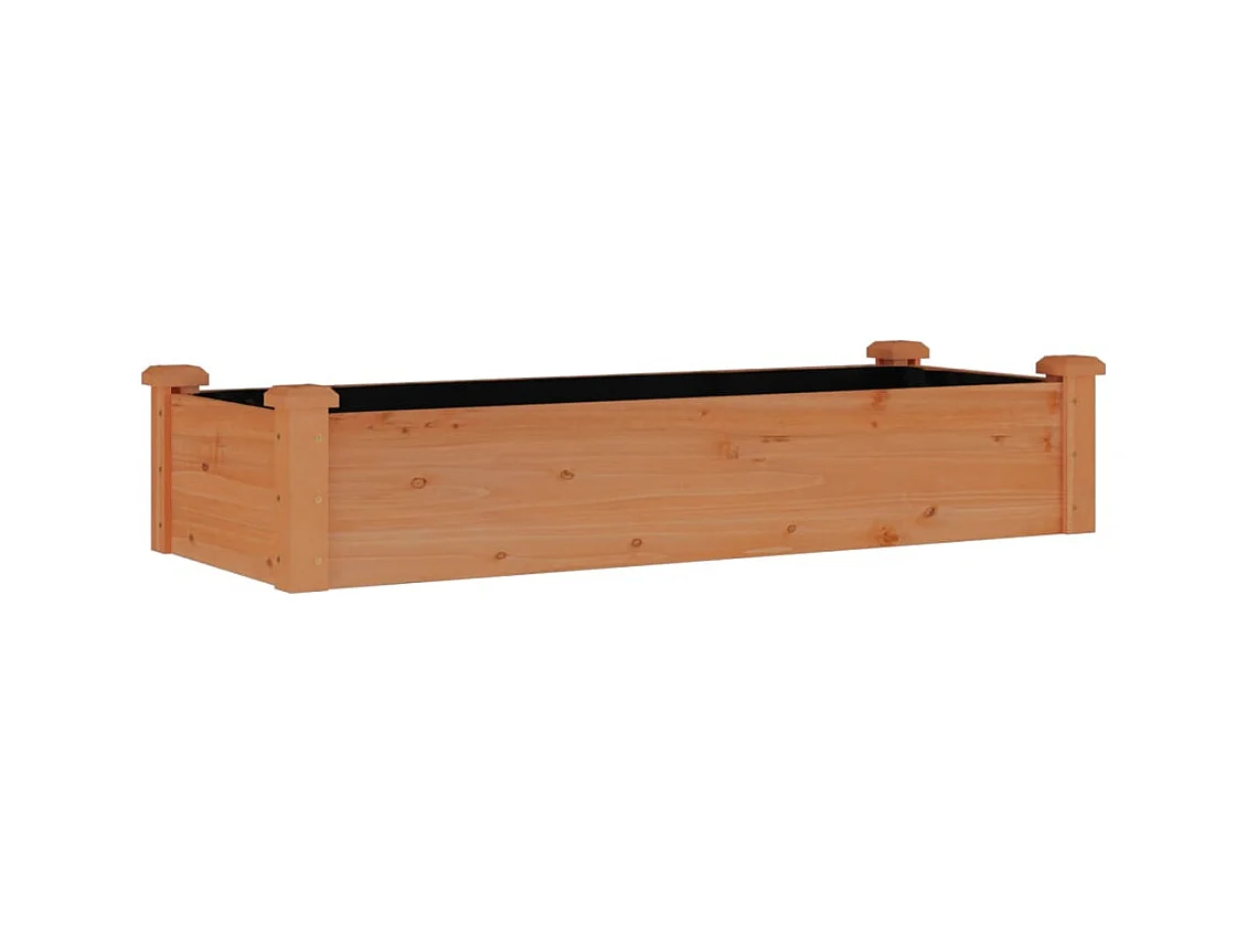 Jardinière bac lit surélevé bois marron 120 x 45 x 25 cm 02_0039835
