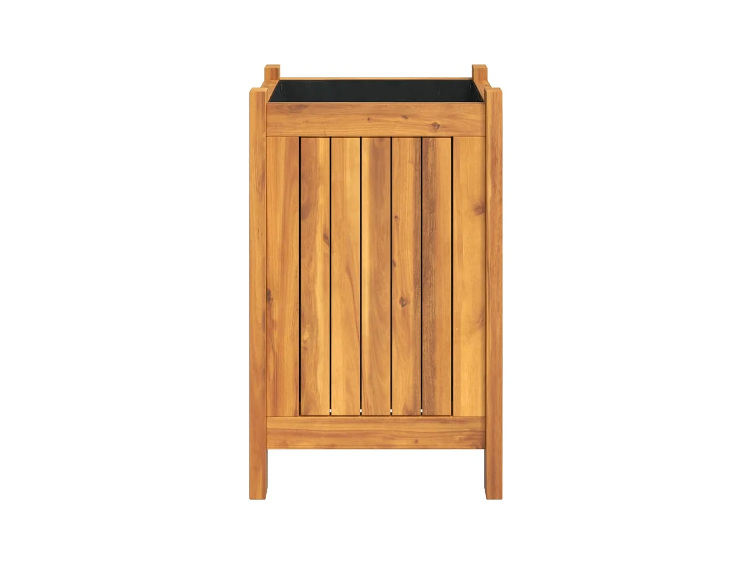 Jardinera elevada para terraza o jardín con revestimiento 31 x 31 x 50 cm madera maciza de acacia marrón 02_0038130