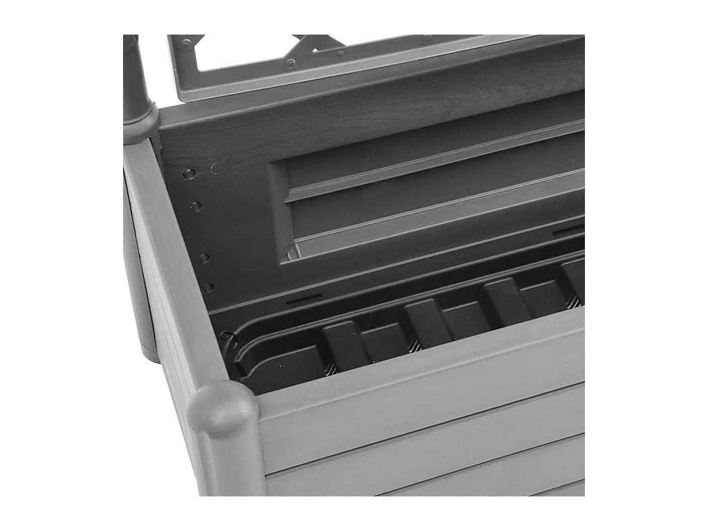 Jardinière bac lit surélevé grise 100 x 43 x 142 cm 02_0038221