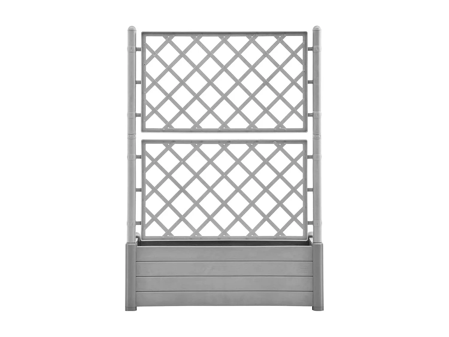 Macetero bancal elevado plantas flores terraza jardín con enrejado 100 x 43 x 142 cm PP gris piedra 02_0038221