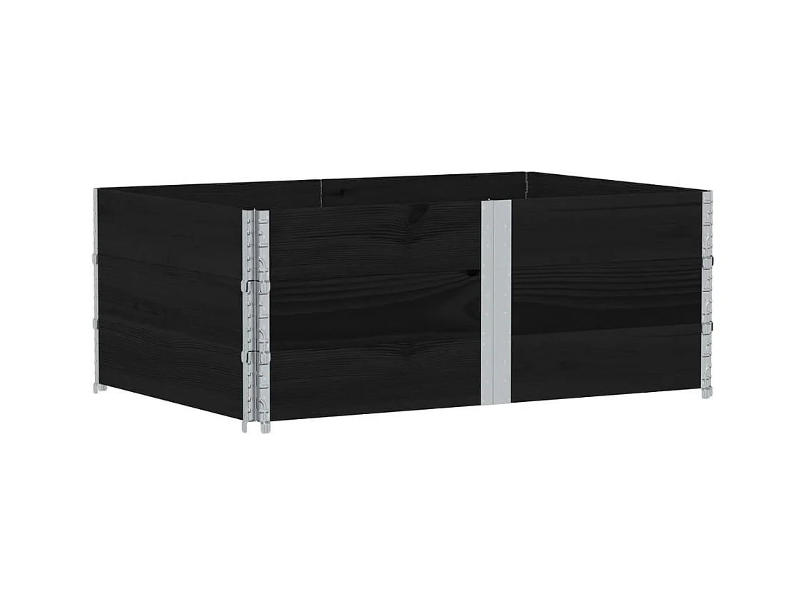 Vassoio per fioriera aiuola rialzata piante fiori terrazza giardino 150 x 100 cm legno massiccio di pino nero 02_0037425