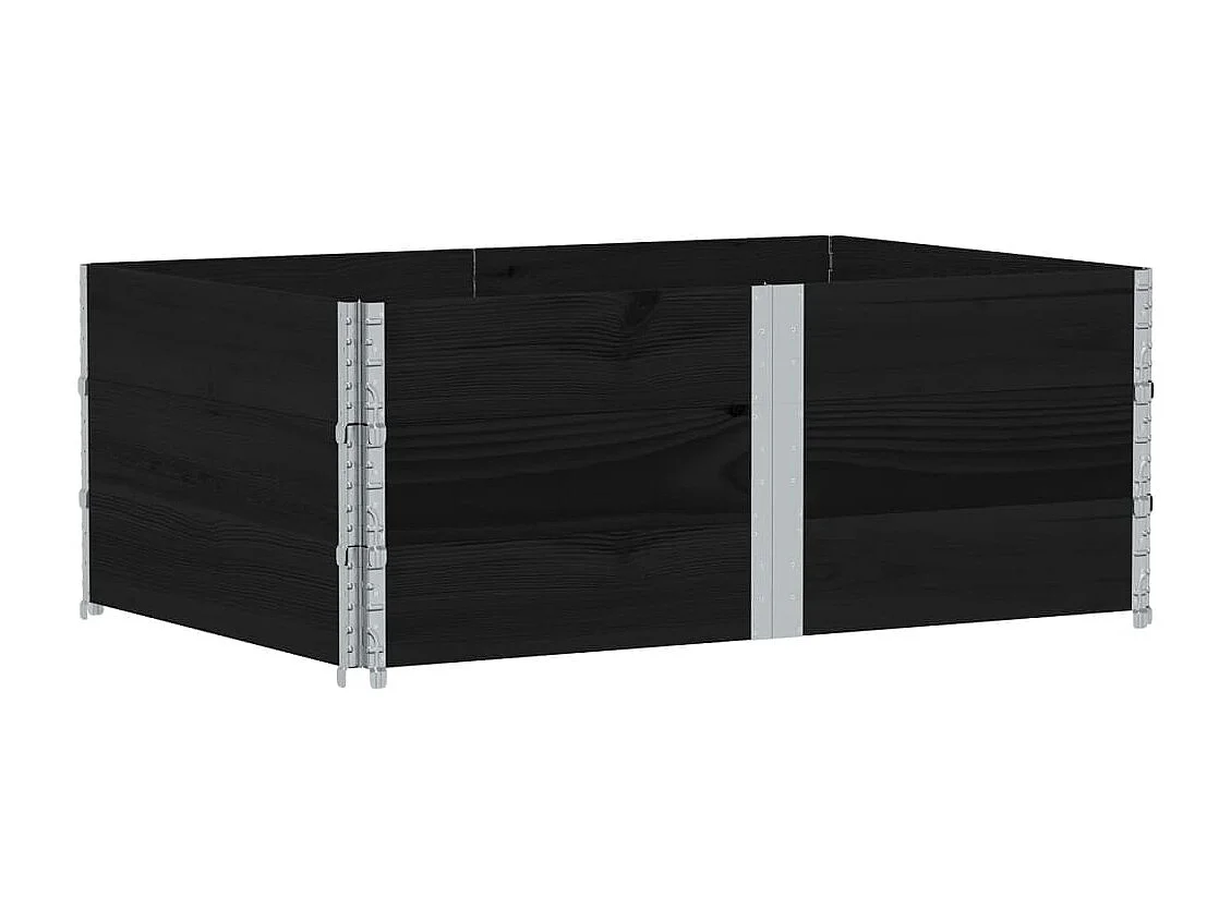 Vassoio per fioriera aiuola rialzata piante fiori terrazza giardino 150 x 100 cm legno massiccio di pino nero 02_0037425