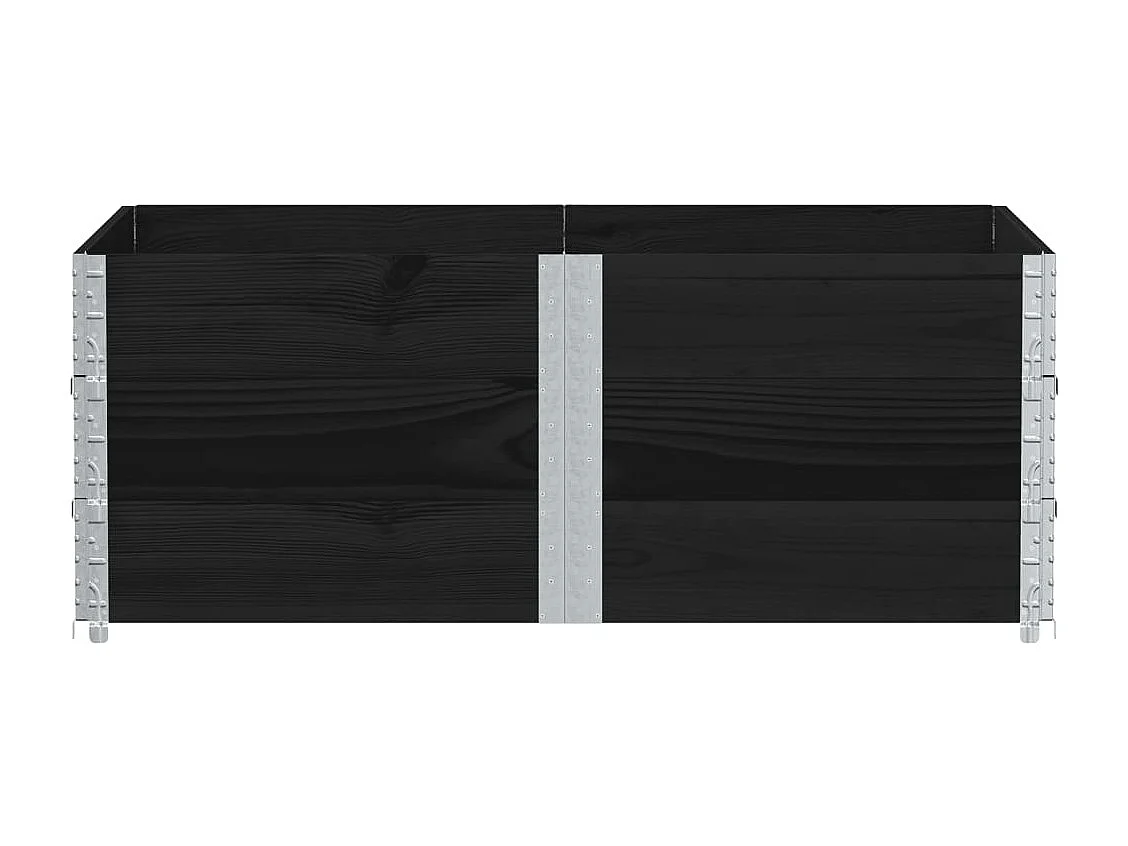 Vassoio per fioriera aiuola rialzata piante fiori terrazza giardino 150 x 100 cm legno massiccio di pino nero 02_0037425