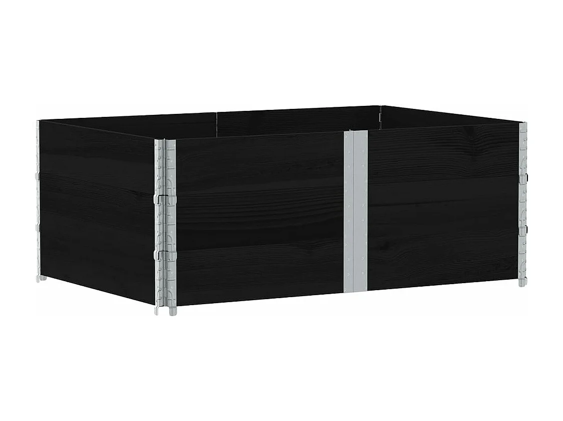 Vassoio per fioriera aiuola rialzata piante fiori terrazza giardino 150 x 100 cm legno massiccio di pino nero 02_0037425