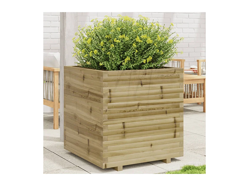 Jardinière bac lit surélevé bois marron 70 x 70 x 72.5 cm 02_0037840