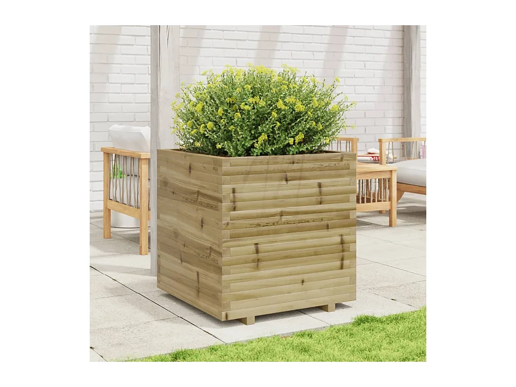Jardinière bac lit surélevé bois marron 70 x 70 x 72.5 cm 02_0037840