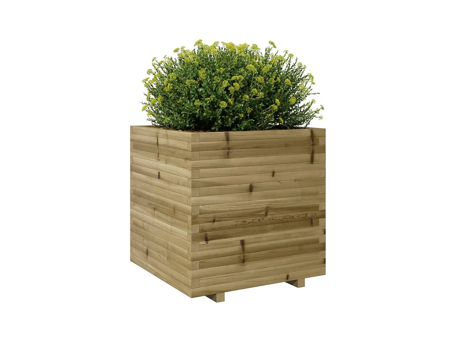 Jardinière bac lit surélevé bois marron 70 x 70 x 72.5 cm 02_0037840