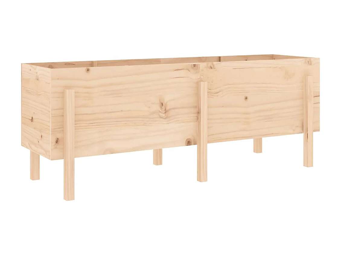 Vassoio per fioriera aiuola rialzata piante fiori terrazza giardino giardino 160 x 50 x 57 cm legno di pino massiccio marrone 02_0039376