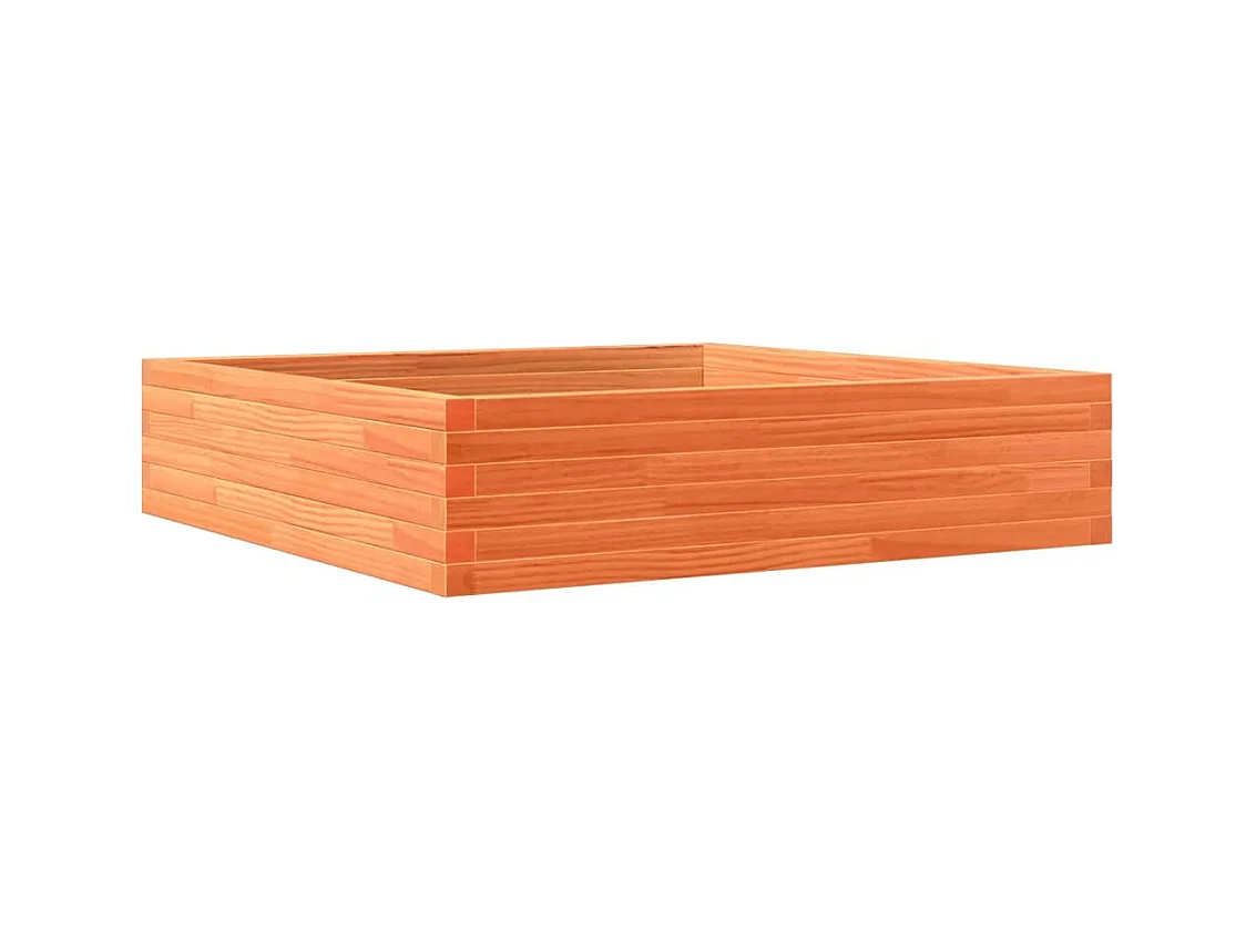Vassoio per fioriera aiuola rialzata piante fiori terrazza giardino cera 100 x 100 x 23 cm legno di pino massiccio marrone 02_0038420