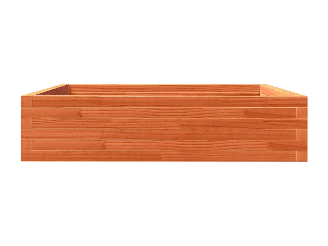 Macetero bancal elevado plantas flores terraza jardín cera 100 x 100 x 23 cm madera maciza de pino marrón 02_0038420