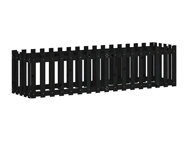 Jardinière bac lit surélevé noire 200 x 50 x 50 cm 02_0039807