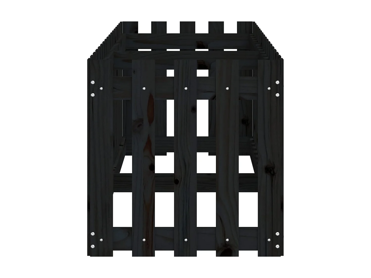 Vassoio per fioriera aiuola rialzata piante fiori terrazza giardino recinzione giardino design 200 x 50 x 50 cm pino massiccio nero 02_0039807