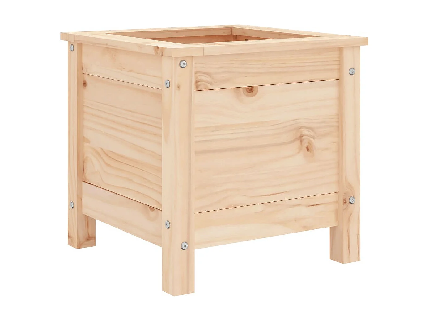 Vassoio per fioriera aiuola rialzata piante fiori terrazza giardino 40 x 40 x 39 cm legno massello di pino marrone 02_0037531