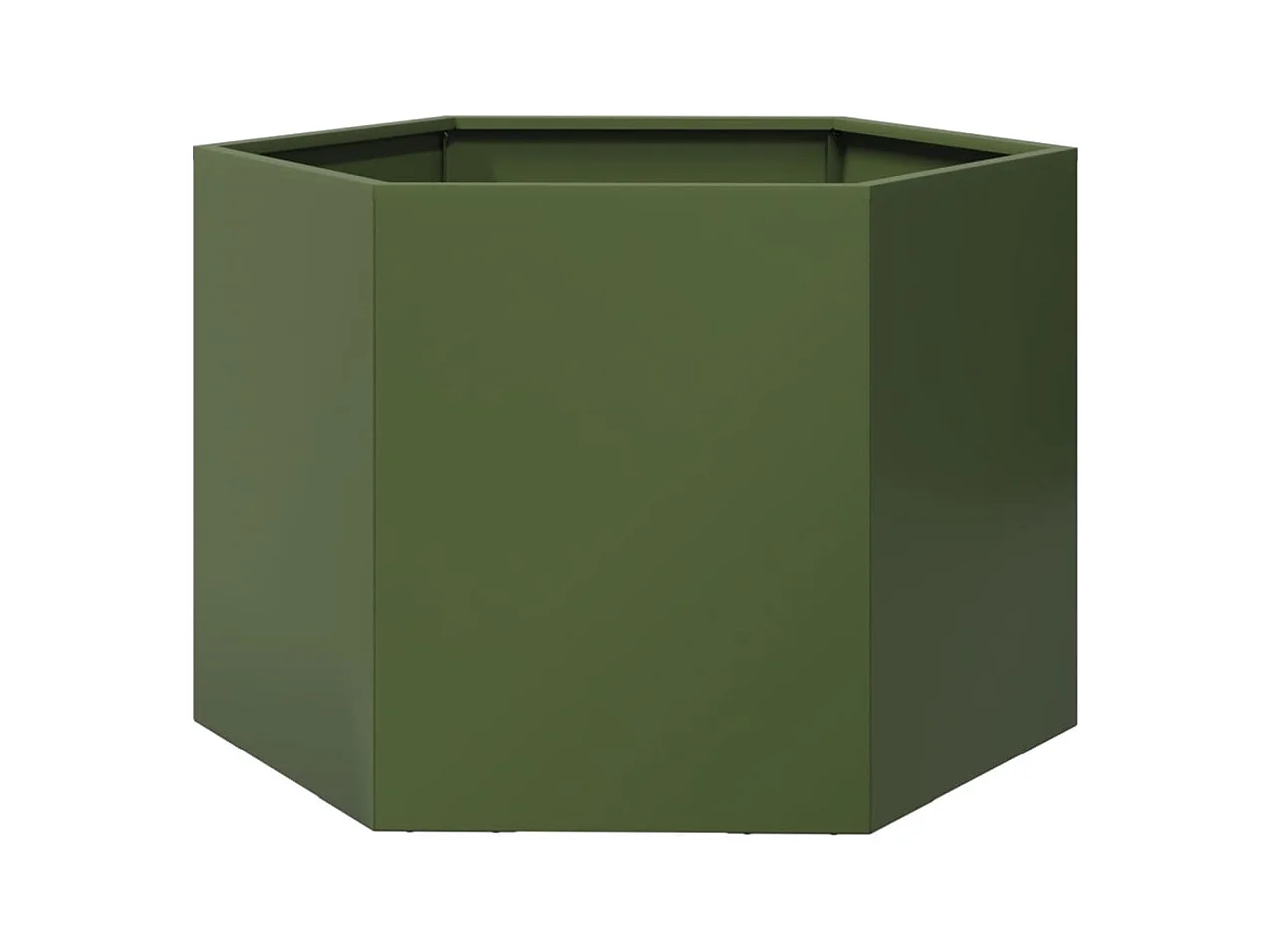 Bandeja para plantador canteiro elevado plantas flores terraço jardim oliva hexágono 69 x 60 x 45 cm aço verde 02_0038711