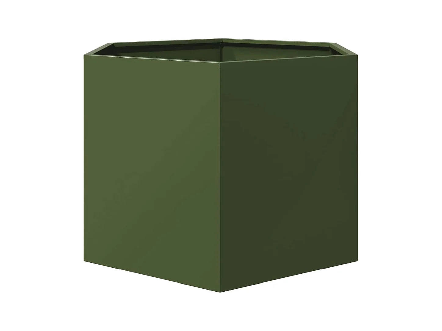 Bandeja para plantador canteiro elevado plantas flores terraço jardim oliva hexágono 69 x 60 x 45 cm aço verde 02_0038711