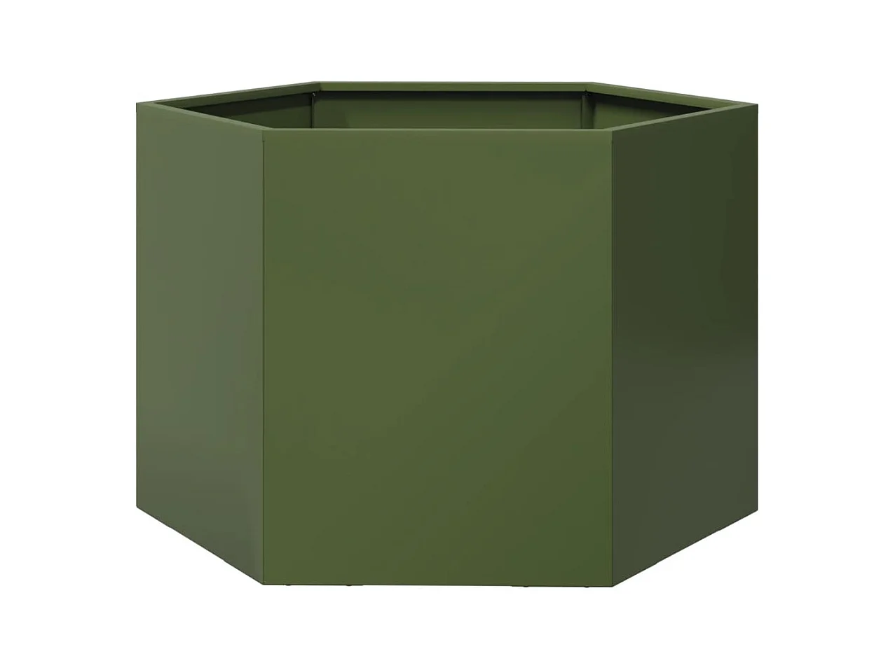 Bandeja para plantador canteiro elevado plantas flores terraço jardim oliva hexágono 69 x 60 x 45 cm aço verde 02_0038711