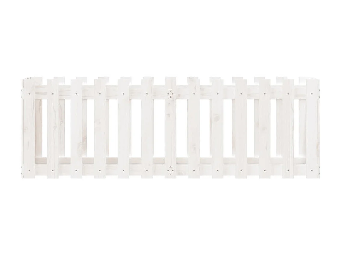 Macetero bancal elevado plantas flores terraza jardín valla de jardín diseño 150 x 50 x 50 cm pino macizo blanco 02_0039798