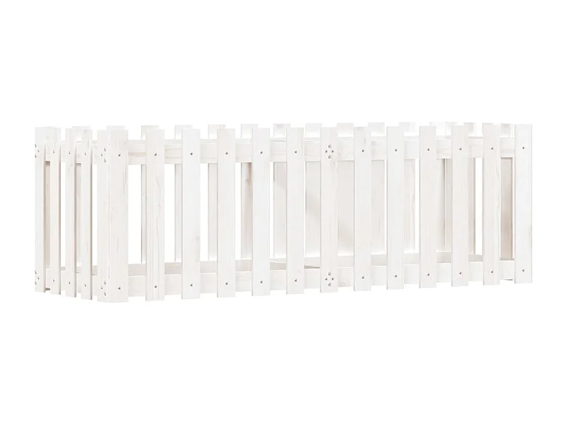 Macetero bancal elevado plantas flores terraza jardín valla de jardín diseño 150 x 50 x 50 cm pino macizo blanco 02_0039798