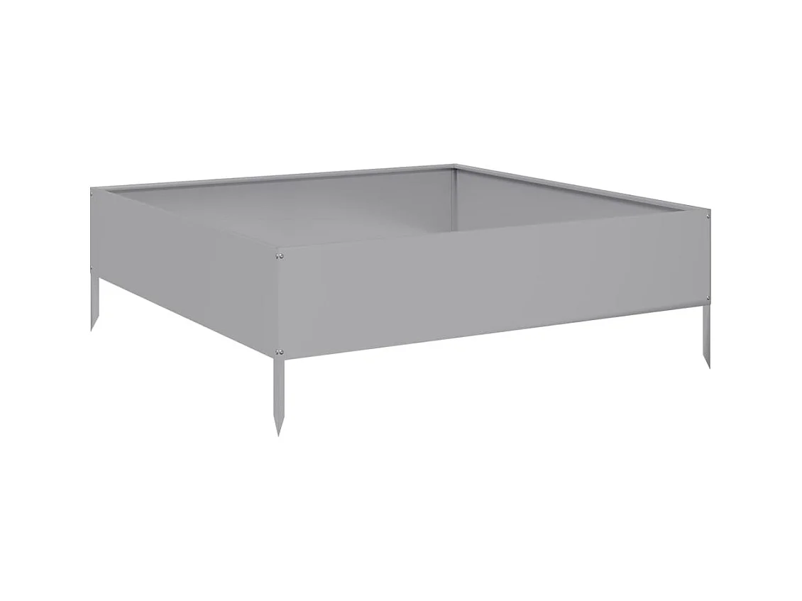 Jardinière bac lit surélevé argenté 100 x 100 x 33.5 cm 02_0039285