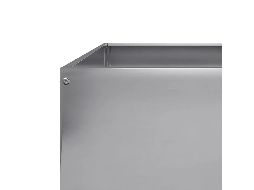 Macetero bancal elevado plantas flores terraza jardín jardín 100 x 100 x 33,5 cm acero inoxidable Plata 02_0039285