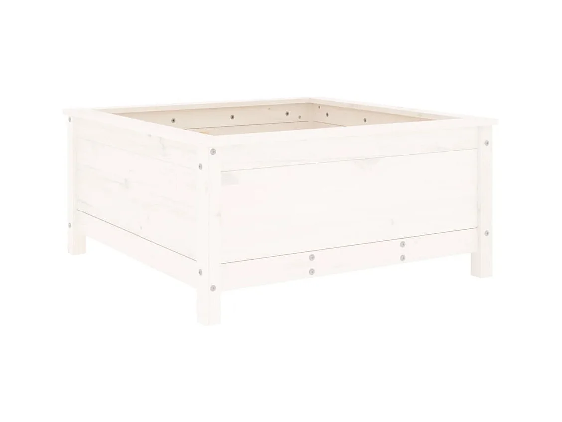 Jardinière bac lit surélevé bois blanche 82.5 x 82.5 x 39 cm 02_0037943