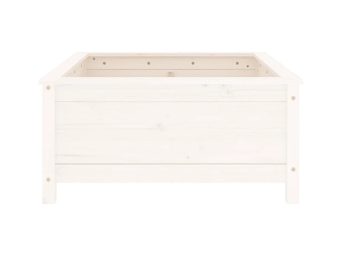 Jardinière bac lit surélevé bois blanche 82.5 x 82.5 x 39 cm 02_0037943