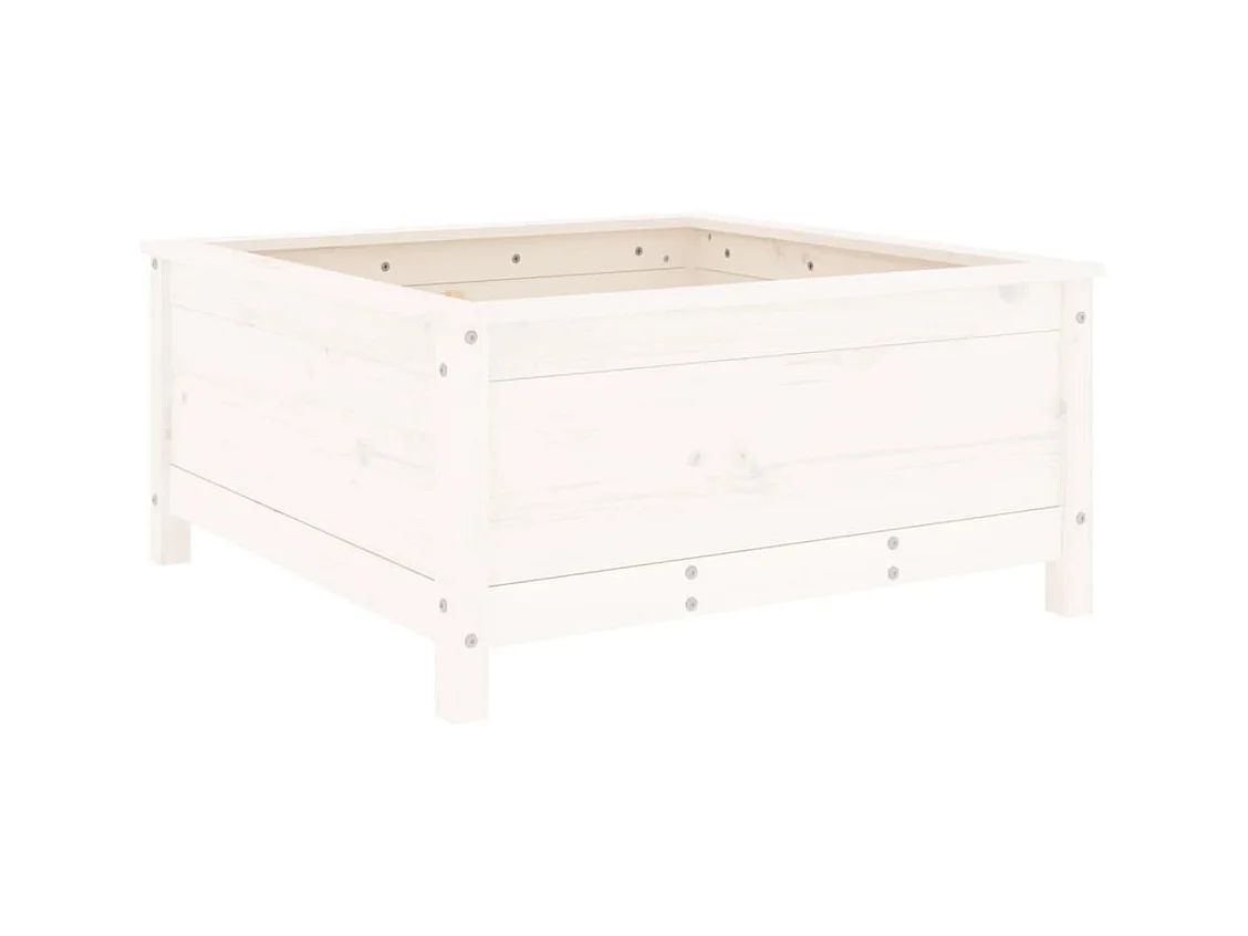 Jardinière bac lit surélevé bois blanche 82.5 x 82.5 x 39 cm 02_0037943