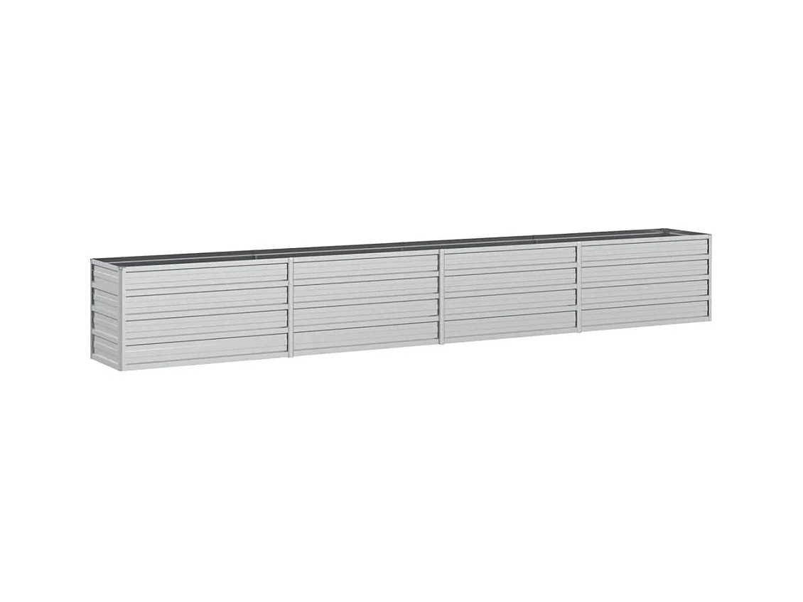 Vassoio per fioriera aiuola rialzata piante fiori terrazza giardino giardino 320 x 40 x 45 cm argento acciaio zincato Argento 02_0039429