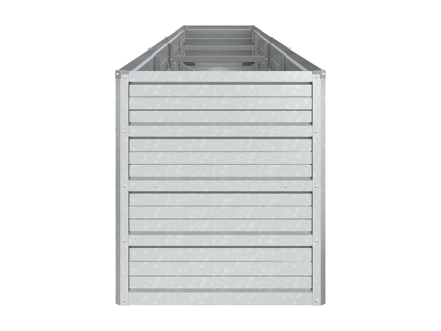 Macetero bancal elevado plantas flores terraza jardín jardín 320 x 40 x 45 cm acero galvanizado plateado Plata 02_0039429