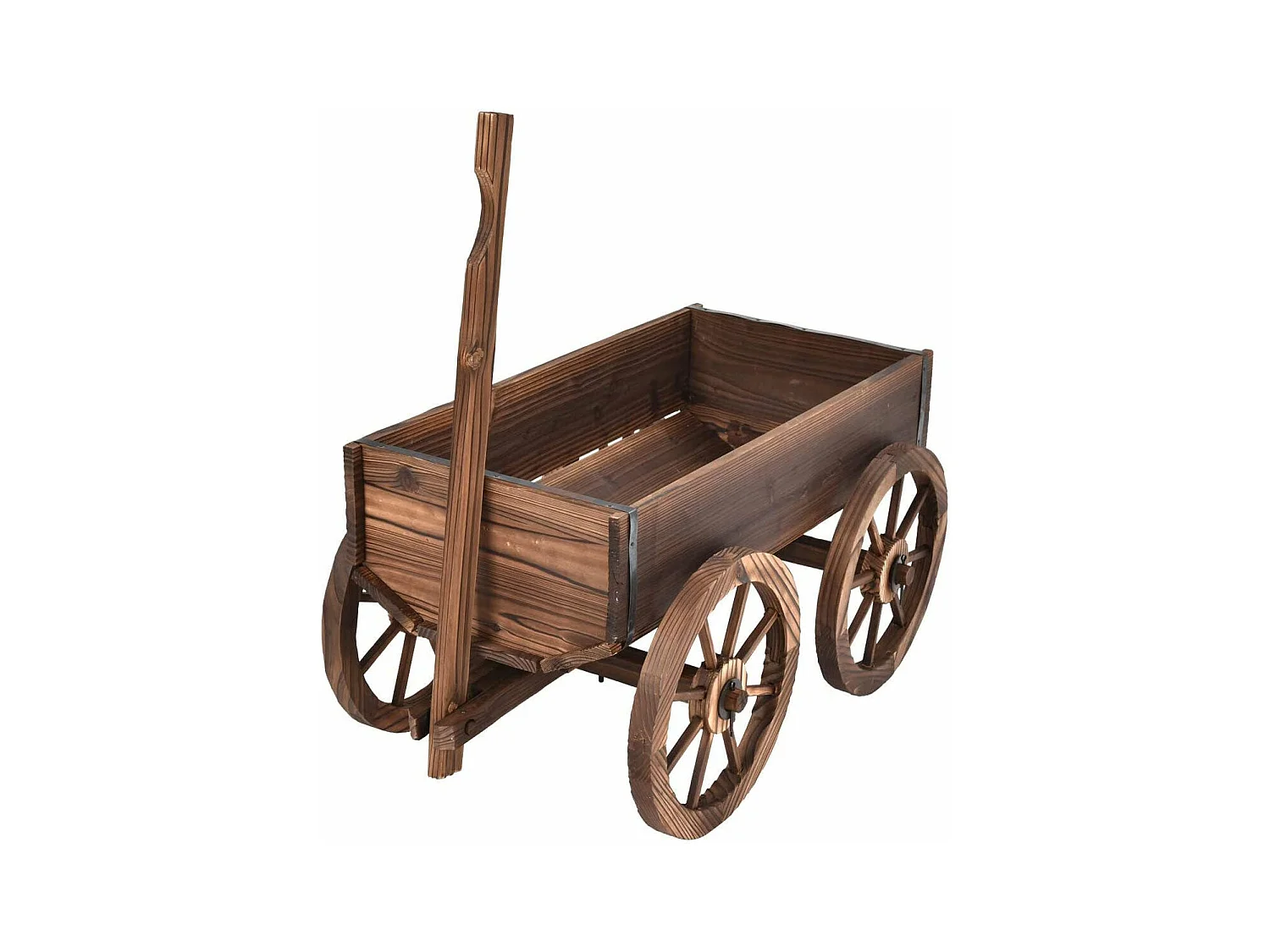 Brouette à fleurs jardinière bois marron 120 x 43 x 53.5 cm 20_0007942