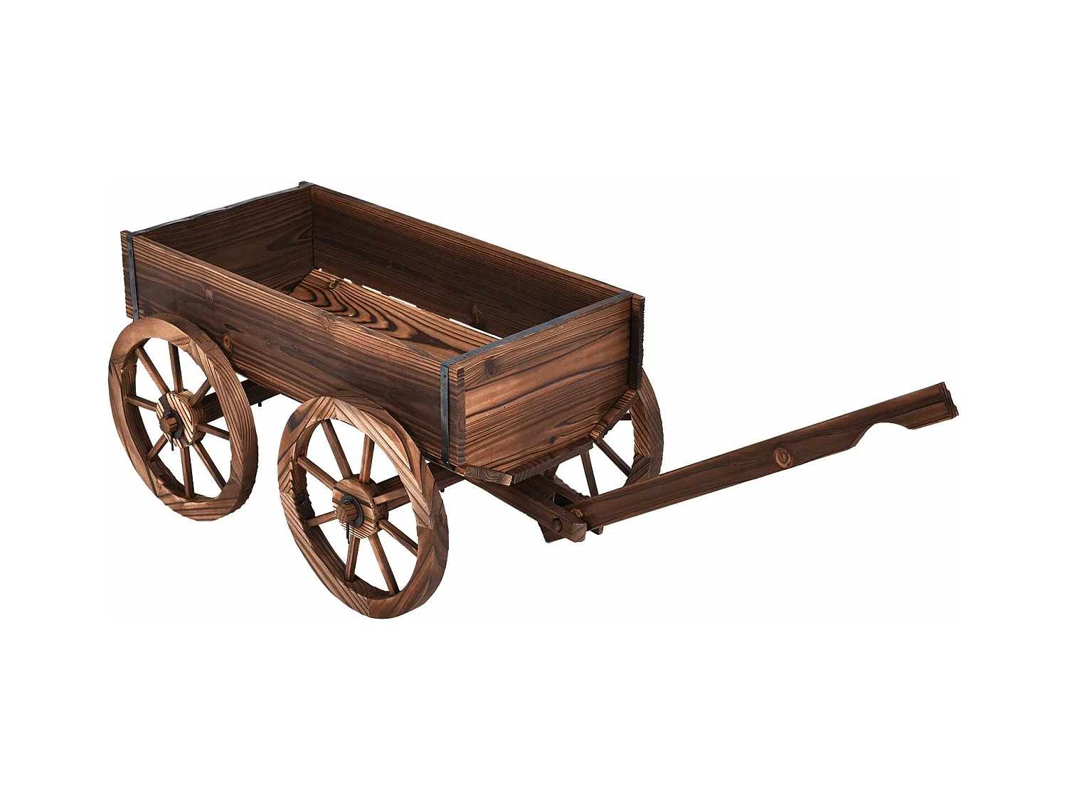 Brouette à fleurs jardinière bois marron 120 x 43 x 53.5 cm 20_0007942