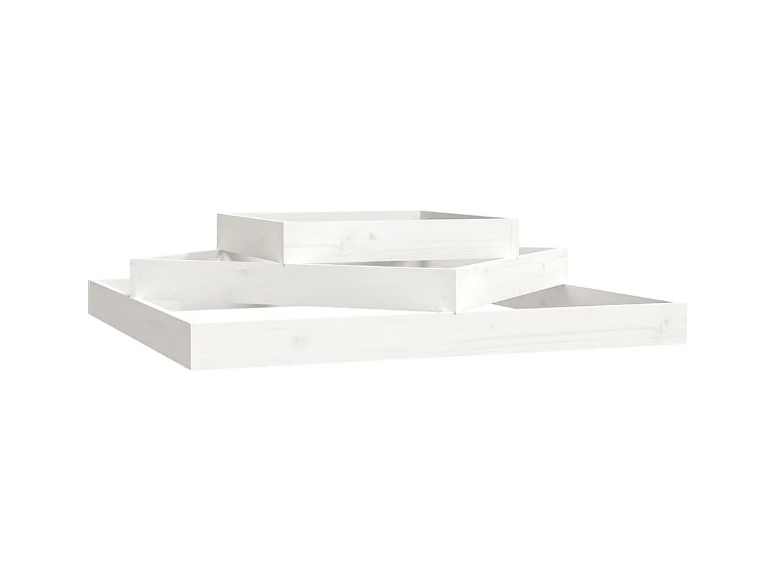 Jardinière bac lit surélevé bois blanche 112 x 112 x 27 cm 02_0037392