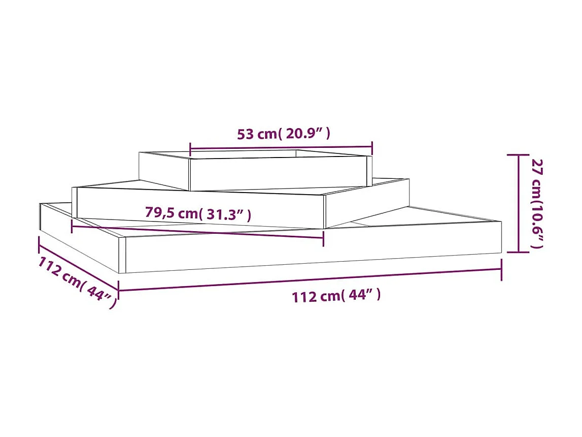 Jardinière bac lit surélevé bois blanche 112 x 112 x 27 cm 02_0037392