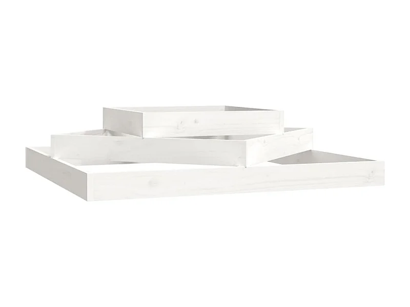 Macetero bancal elevado plantas flores terraza jardín 112 x 112 x 27 cm madera maciza de pino blanco 02_0037392