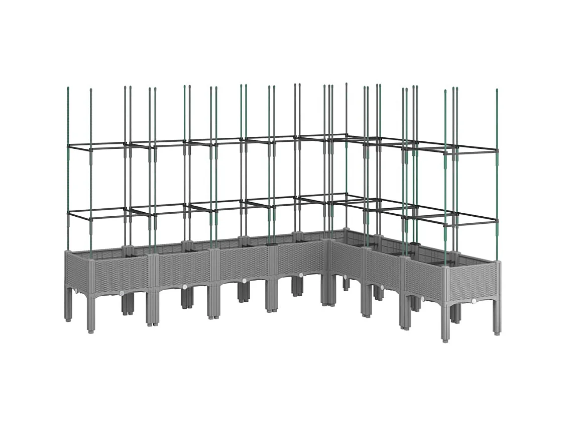 Jardinière bac lit surélevé grise 200 x 160 x 142 cm 02_0038354