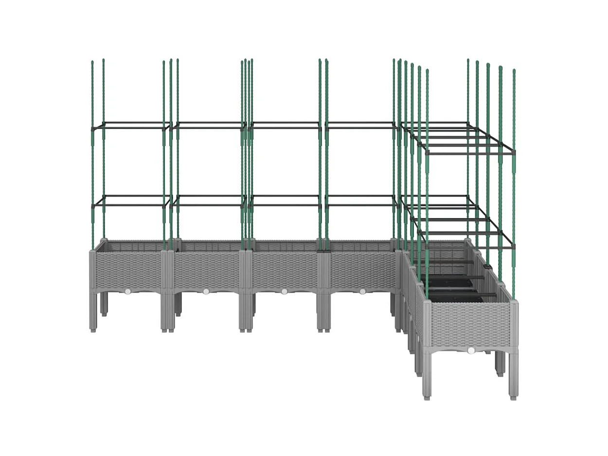 Jardinière bac lit surélevé grise 200 x 160 x 142 cm 02_0038354