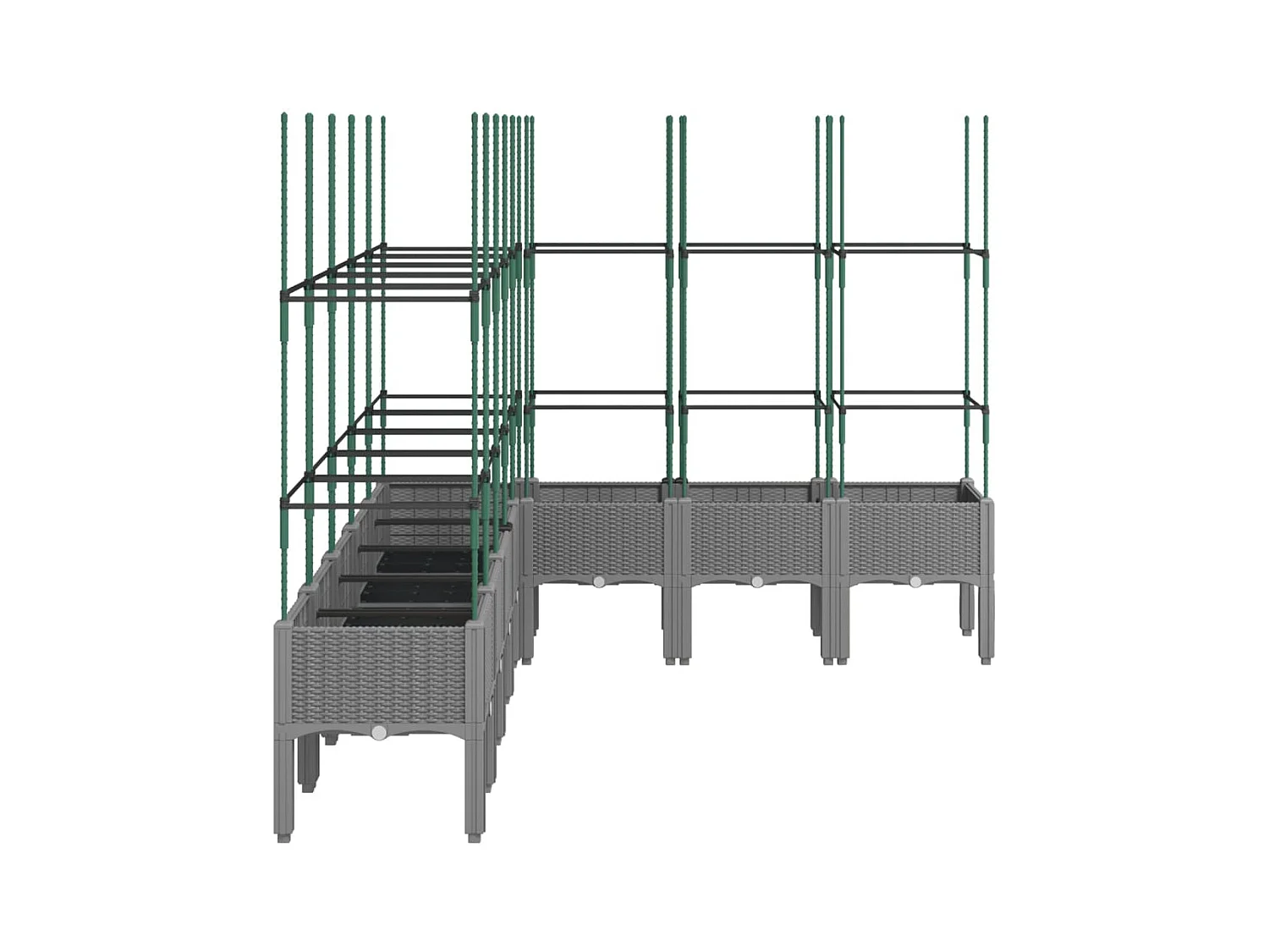 Jardinière bac lit surélevé grise 200 x 160 x 142 cm 02_0038354