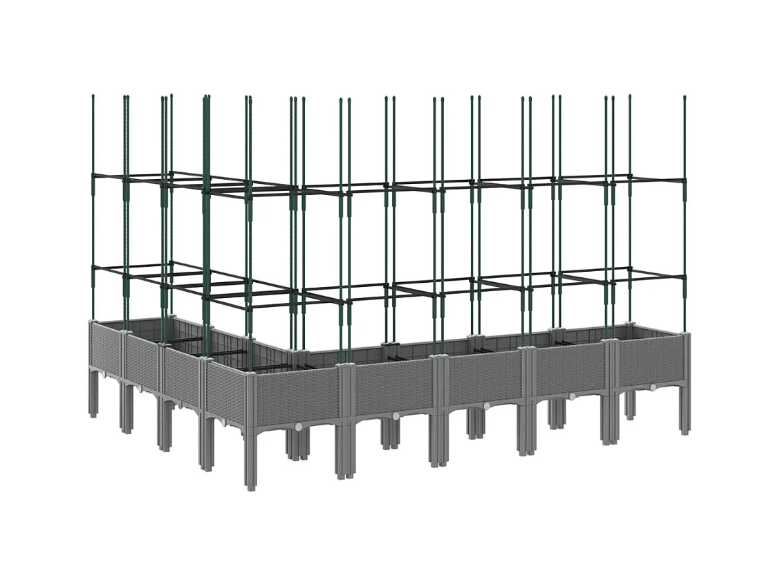 Jardinière bac lit surélevé grise 200 x 160 x 142 cm 02_0038354