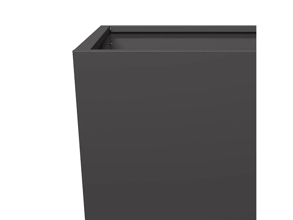 Bandeja para plantador de plantas com canteiro elevado flores terraço jardim 45 x 45 x 75 cm aço preto 02_0037609