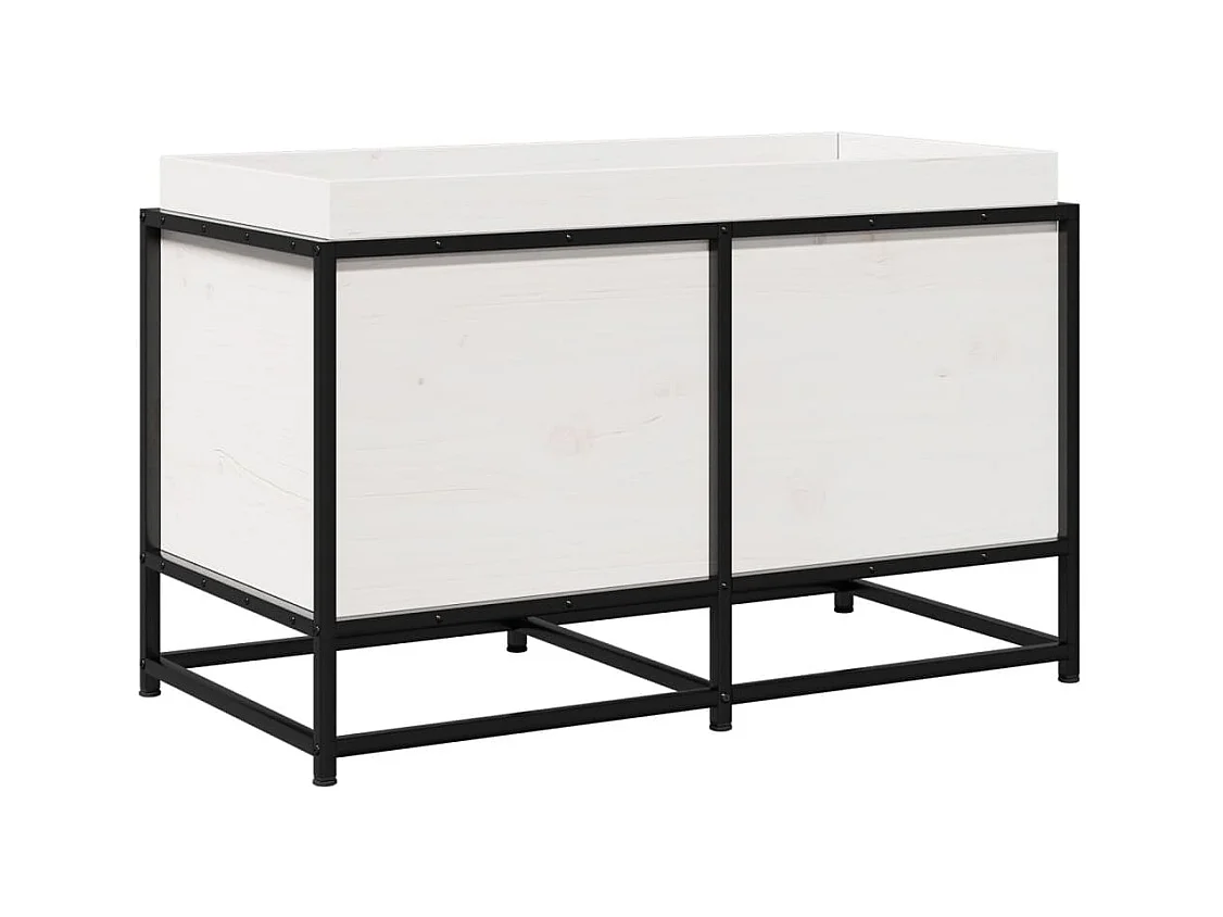 Vassoio per fioriera aiuola rialzata piante fiori terrazza giardino 80 x 40 x 50 cm legno massello di pino bianco 02_0037872