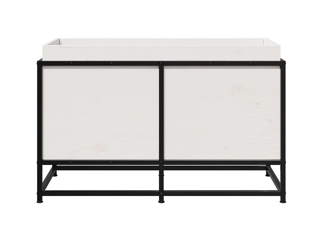 Vassoio per fioriera aiuola rialzata piante fiori terrazza giardino 80 x 40 x 50 cm legno massello di pino bianco 02_0037872